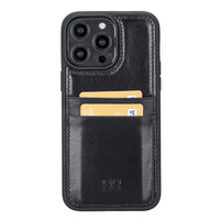 Flex Cover Leather Back Case with Card Holder for iPhone 14 Pro Max (6.7") - BLACK
