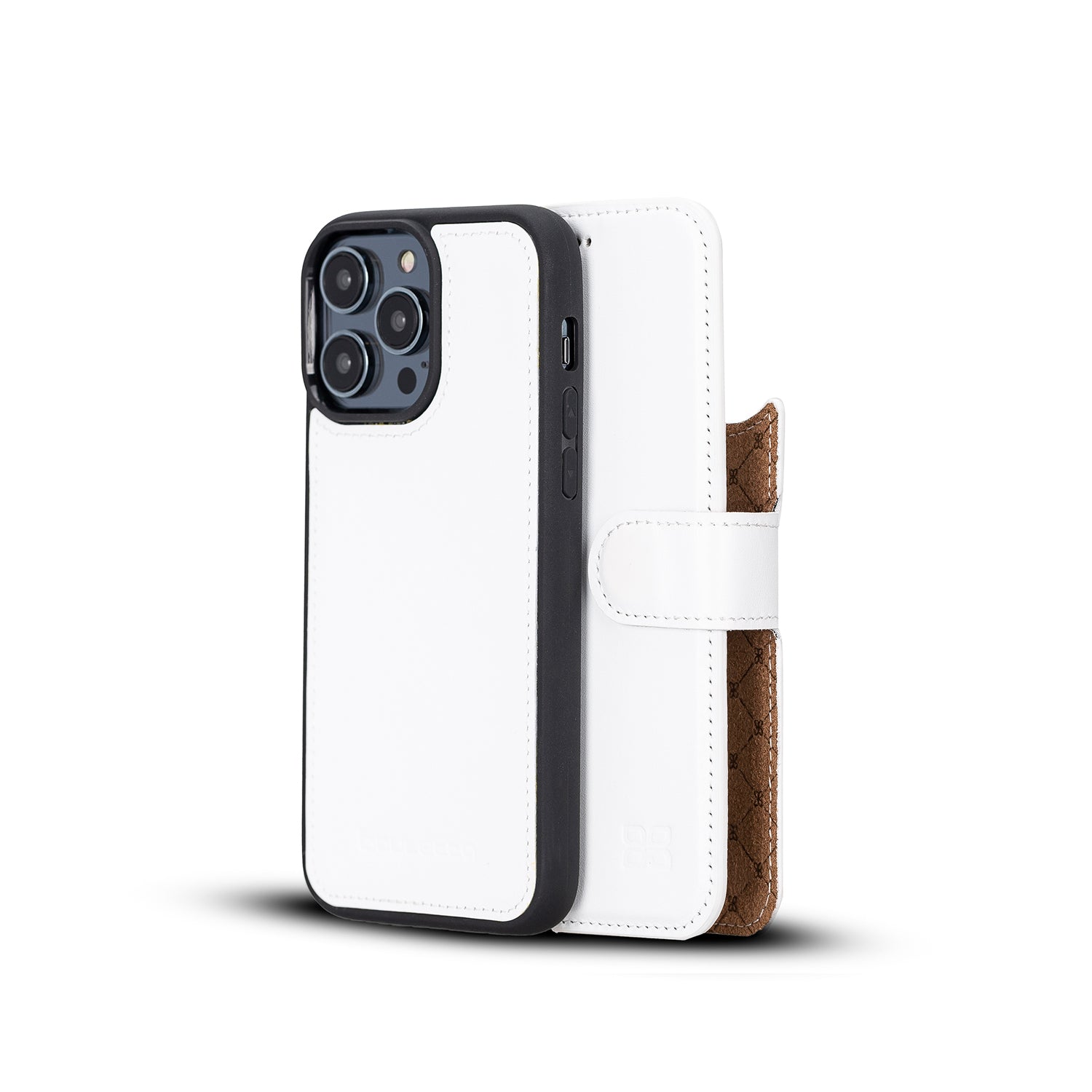 Magic Magnetic Detachable Leather Wallet Case with RFID for iPhone 14 Pro Max (6.7") - WHITE