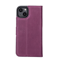 Magic Magnetic Detachable Leather Wallet Case with RFID for iPhone 14 (6.1") - PURPLE