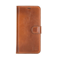 Magic Magnetic Detachable Leather Wallet Case with RFID for iPhone 12 (6.1") - EFFECT BROWN - saracleather