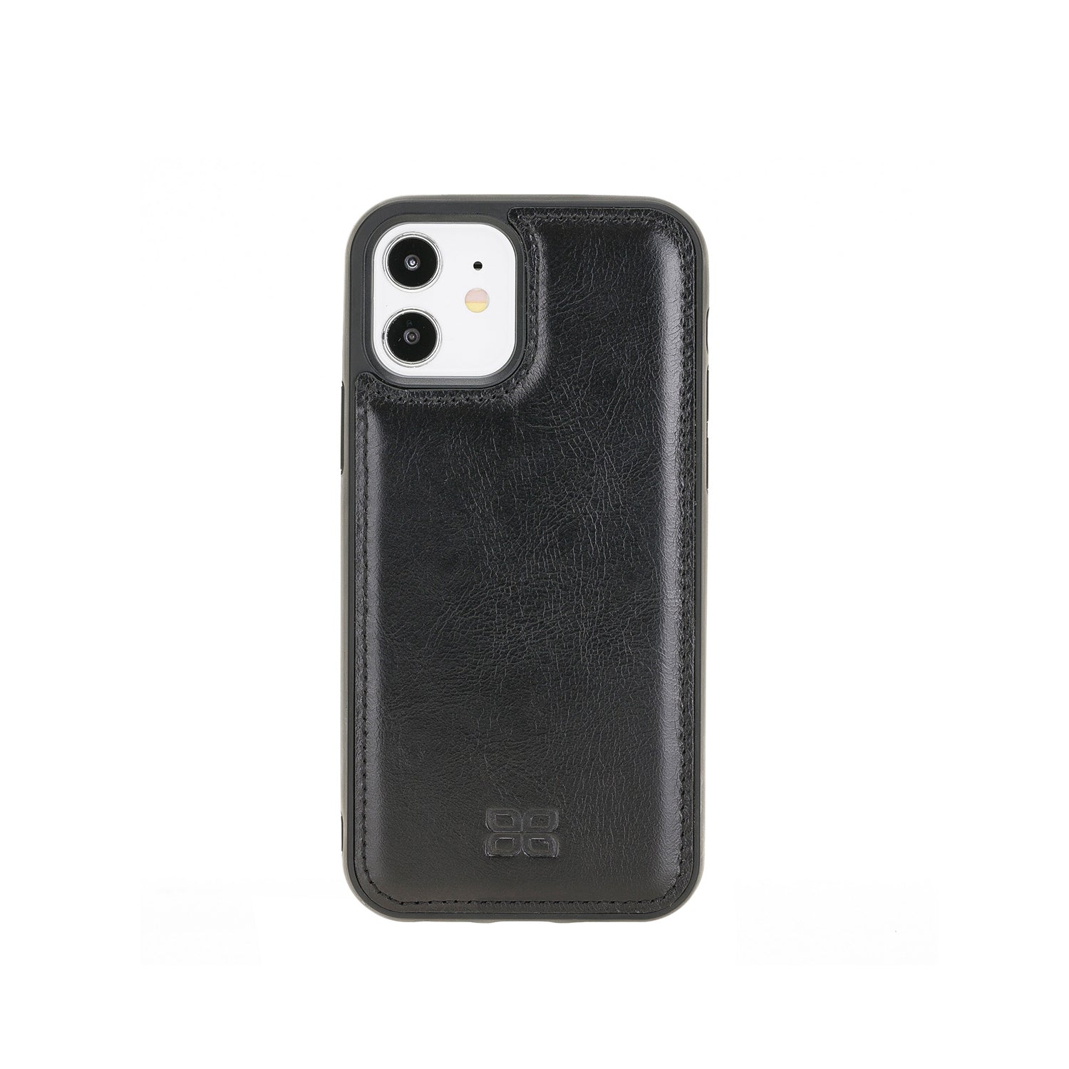 Flex Cover Leather Back Case for iPhone 12 (6.1") - BLACK - saracleather