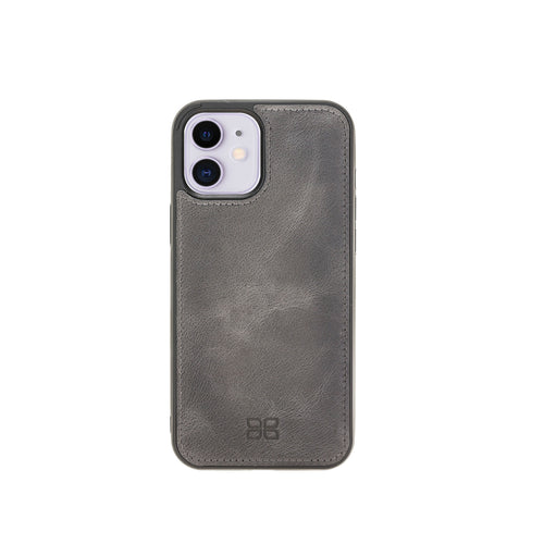 Flex Cover Leather Back Case for iPhone 12 (6.1") - GRAY - saracleather
