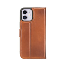 Magic Magnetic Detachable Leather Wallet Case with RFID for iPhone 12 (6.1") - EFFECT BROWN - saracleather