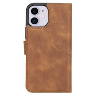 Magic Magnetic Detachable Leather Wallet Case with RFID for iPhone 12 (6.1") - TAN - saracleather