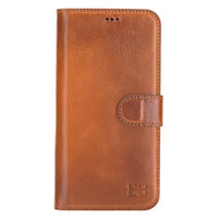 Wallet Folio Leather Case with RFID for iPhone 12 (6.1") - EFFECT BROWN - saracleather