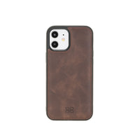 Flex Cover Leather Back Case for iPhone 12 Mini (5.4") - BROWN - saracleather