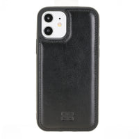 Pouch Magnetic Detachable Leather Wallet Case for iPhone 12 Mini (5.4") - BLACK - saracleather