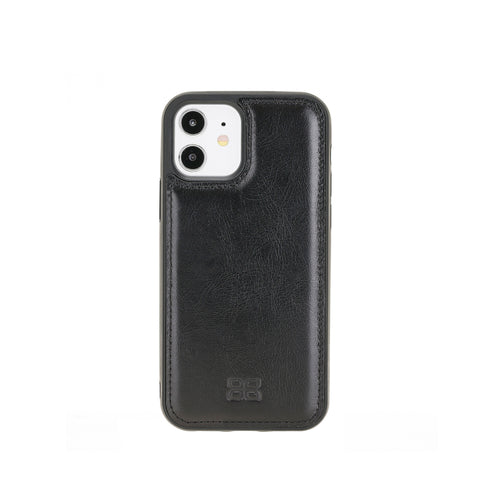 Flex Cover Leather Back Case for iPhone 12 Mini (5.4") - BLACK - saracleather