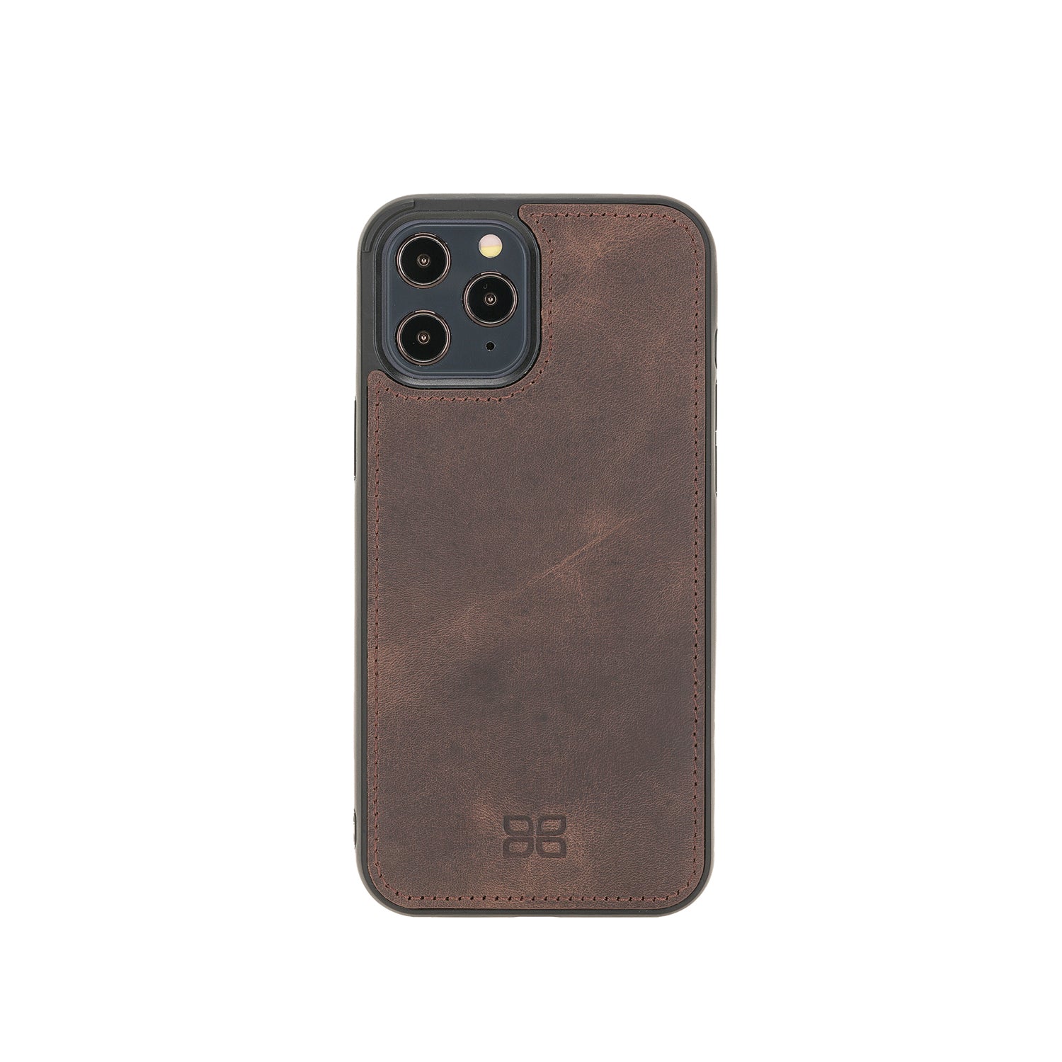 Flex Cover Leather Back Case for iPhone 12 Pro (6.1") - BROWN - saracleather