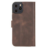 Wallet Folio Leather Case with RFID for iPhone 12 Pro (6.1") - BROWN - saracleather