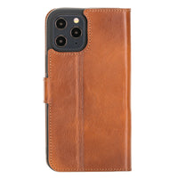 Wallet Folio Leather Case with RFID for iPhone 12 Pro (6.1") - EFFECT BROWN - saracleather