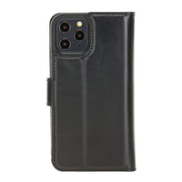 Wallet Folio Leather Case with RFID for iPhone 12 Pro (6.1") - BLACK - saracleather