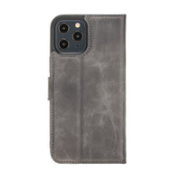 Magic Magnetic Detachable Leather Wallet Case with RFID for iPhone 12 Pro (6.1") - GRAY - saracleather