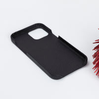 F360 Leather Back Cover Case for iPhone 12 Pro Max (6.7") - BLACK - saracleather