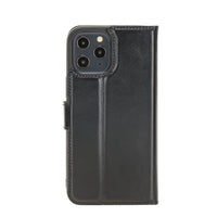 Magic Magnetic Detachable Leather Wallet Case with RFID for iPhone 12 Pro Max (6.7") - BLACK - saracleather