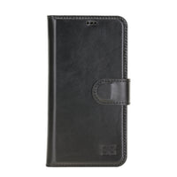Wallet Folio Leather Case with RFID for iPhone 12 Pro Max (6.7") - BLACK - saracleather