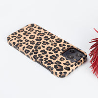 F360 Leather Back Cover Case for iPhone 12 Pro (6.1") - LEOPARD PATTERNED - saracleather
