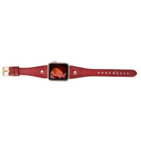 Slim Strap - Full Grain Leather Band for Apple Watch - RED