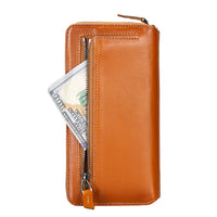 Pouch Magnetic Detachable Leather Wallet Case for iPhone 14 Pro Max (6.7") - EFFECT TAN