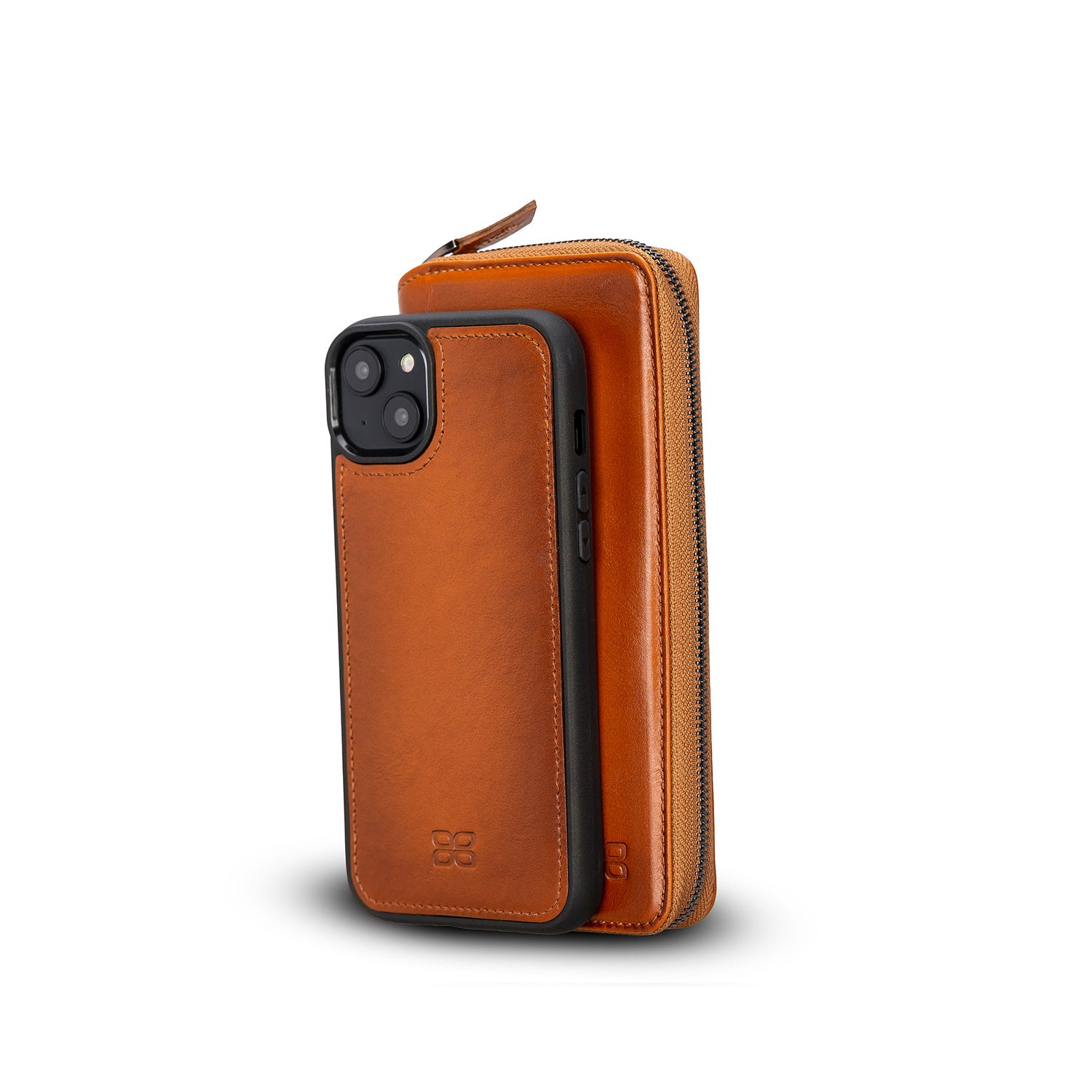 Pouch Magnetic Detachable Leather Wallet Case for iPhone 14 Plus (6.7") - EFFECT TAN