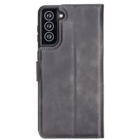 Magic Magnetic Detachable Leather Wallet Case with RFID for Samsung Galaxy S21 Plus 5G (6.7") - GRAY - saracleather