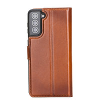 Magic Magnetic Detachable Leather Wallet Case with RFID for Samsung Galaxy S21 Plus 5G (6.7") - EFFECT BROWN - saracleather