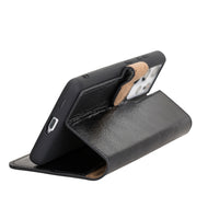 Wallet Folio Leather Case with RFID for Samsung Galaxy S21 Ultra 5G (6.8") - BLACK - saracleather