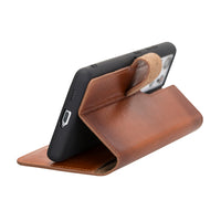 Wallet Folio Leather Case with RFID for Samsung Galaxy S21 Ultra 5G (6.8") - EFFECT BROWN - saracleather