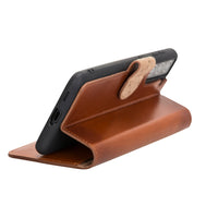 Wallet Folio Leather Case with RFID for Samsung Galaxy S21 5G (6.2") - EFFECT BROWN - saracleather