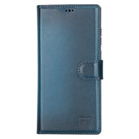 Magic Magnetic Detachable Leather RFID Blocker Wallet Case for Samsung Galaxy S22 Ultra (6.8") - BLUE