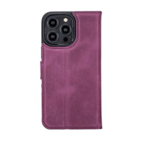 Magic Magnetic Detachable Leather Wallet Case with RFID for iPhone 14 Pro (6.1") - PURPLE