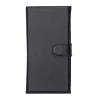 Santa Magnetic Detachable Leather Wallet Case for iPhone 13 Pro Max (6.7") - BLACK - saracleather