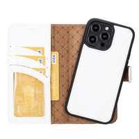 Magic Magnetic Detachable Leather Wallet Case with RFID for iPhone 14 Pro Max (6.7") - WHITE