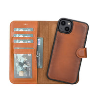 Magic Magnetic Detachable Leather Wallet Case with RFID for iPhone 14 (6.1") - EFFECT TAN