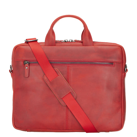Apollo Leather Laptop Bag 13 Inch - RED - saracleather