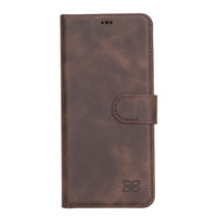 Magic Magnetic Detachable Leather Wallet Case with RFID for Samsung Galaxy S21 Plus 5G (6.7") - BROWN - saracleather