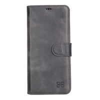 Wallet Folio Leather Case with RFID for Samsung Galaxy S21 Ultra 5G (6.8") - GRAY - saracleather