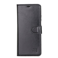 Magic Magnetic Detachable Leather Wallet Case with RFID for Samsung Galaxy S21 5G (6.2") - BLACK - saracleather