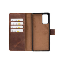Magic Magnetic Detachable Leather Wallet Case for Samsung Galaxy Note 20 / Note 20 5G (6.7") - BROWN - saracleather