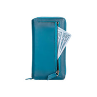 Pouch Magnetic Detachable Leather Wallet Case for iPhone 12 Pro (6.1") - BLUE - saracleather