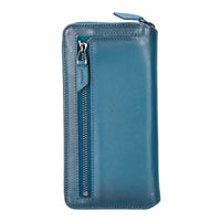Pouch Magnetic Detachable Leather Wallet Case for iPhone 14 Pro Max (6.7") - BLUE