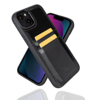Flex Cover Leather Back Case with Card Holder for iPhone 14 (6.1") - BLACK