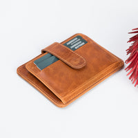 Adelao Leather Men's Bifold Wallet - TAN - saracleather