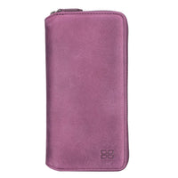 Pouch Magnetic Detachable Leather Wallet Case with RFID for Samsung Galaxy S22 (6.1") - PURPLE