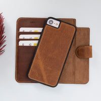 Magic Magnetic Detachable Leather Wallet Case for iPhone SE 2020 / 8 / 7 (4.7") - TAN - saracleather