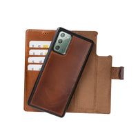 Magic Magnetic Detachable Leather Wallet Case for Samsung Galaxy Note 20 / Note 20 5G (6.7") - EFFECT BROWN - saracleather