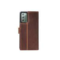 Magic Magnetic Detachable Leather Wallet Case for Samsung Galaxy Note 20 / Note 20 5G (6.7") - BROWN - saracleather