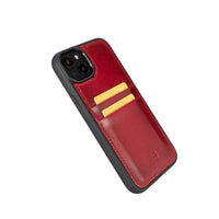 Flex Cover Leather Back Case with Card Holder for iPhone 14 (6.1") - RED