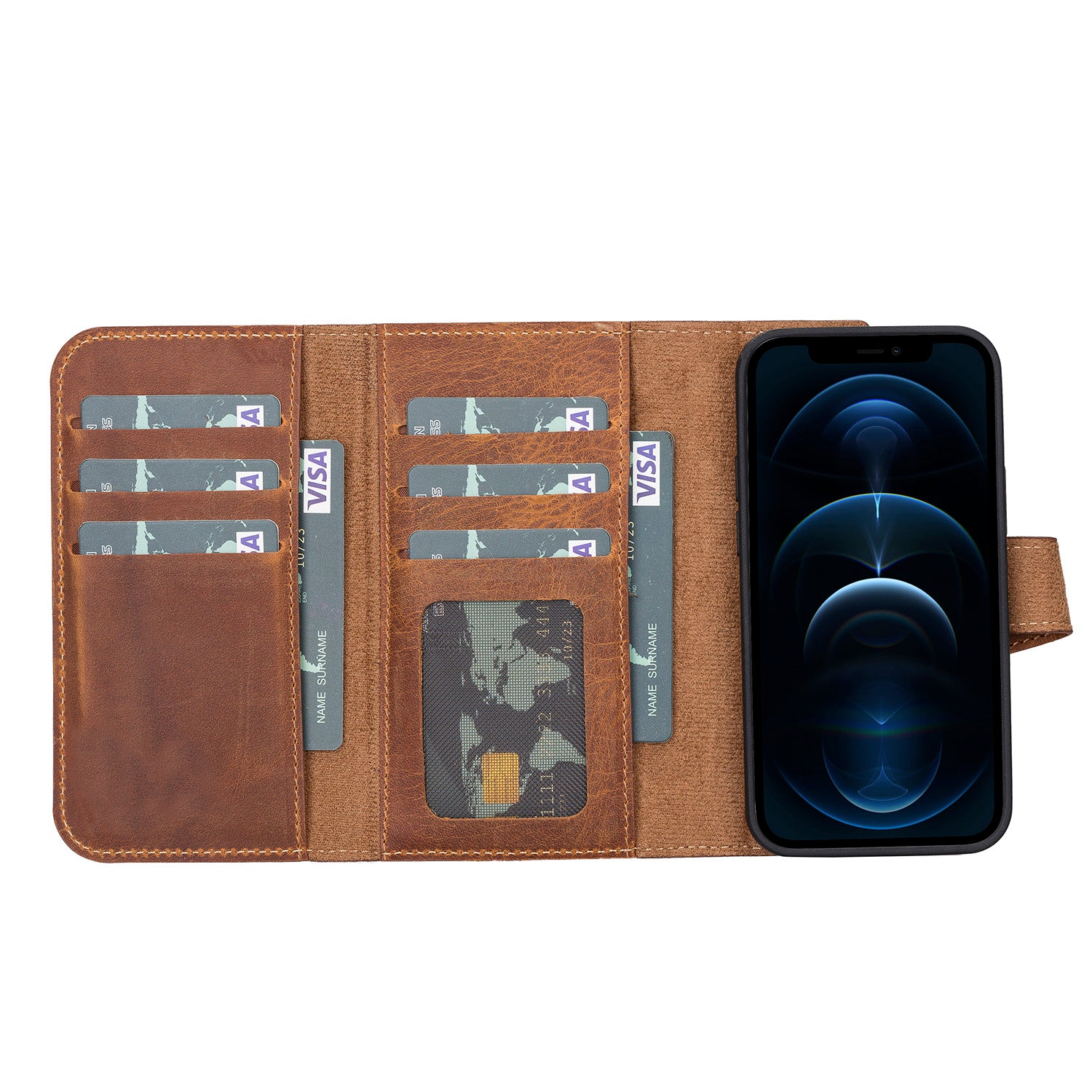 Santa Magnetic Detachable Leather Wallet Case for iPhone 13 Mini (5.4