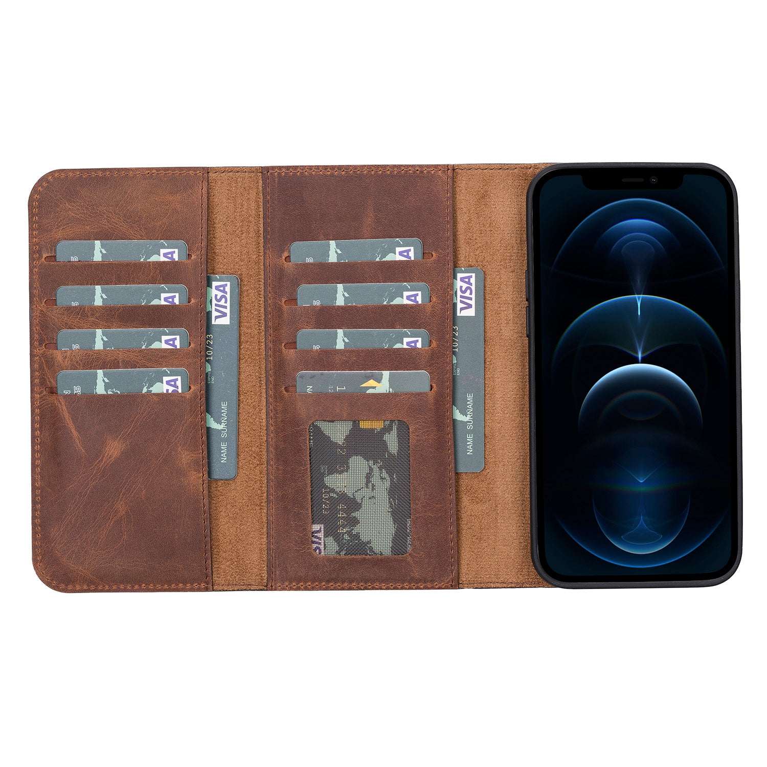 Santa Magnetic Detachable Leather Wallet Case for iPhone 13 Pro (6.1